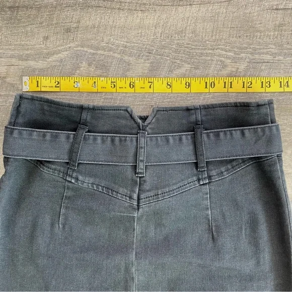 Free People Belted Zip Denim Mini Skirt Size 6 Washed Black Color - Picture 6 of 8